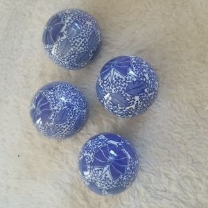 Blue and white ball decor
